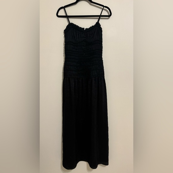 FRAME Black Corded Silk Maxi Dress - Picture 3 of 9
